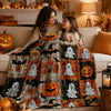 Halloween Patchwork Flannel Throw Blanket