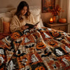 Halloween Patchwork Flannel Throw Blanket