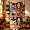 Halloween Patchwork Flannel Throw Blanket