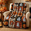 Halloween Patchwork Flannel Throw Blanket