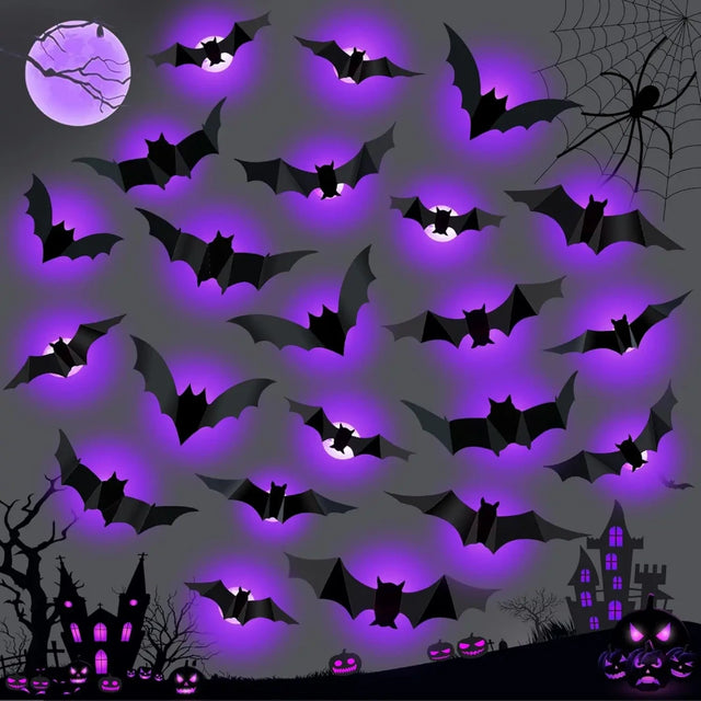 Lighted Spooky Bat Halloween Decorations