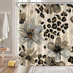 Vintage Floral Leopard Shower Curtain